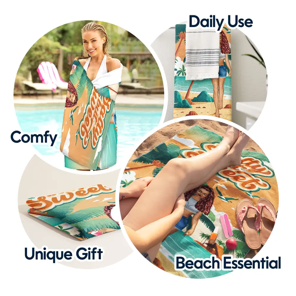 Salty But Sweet - Personalized Beach Towel - Image 5