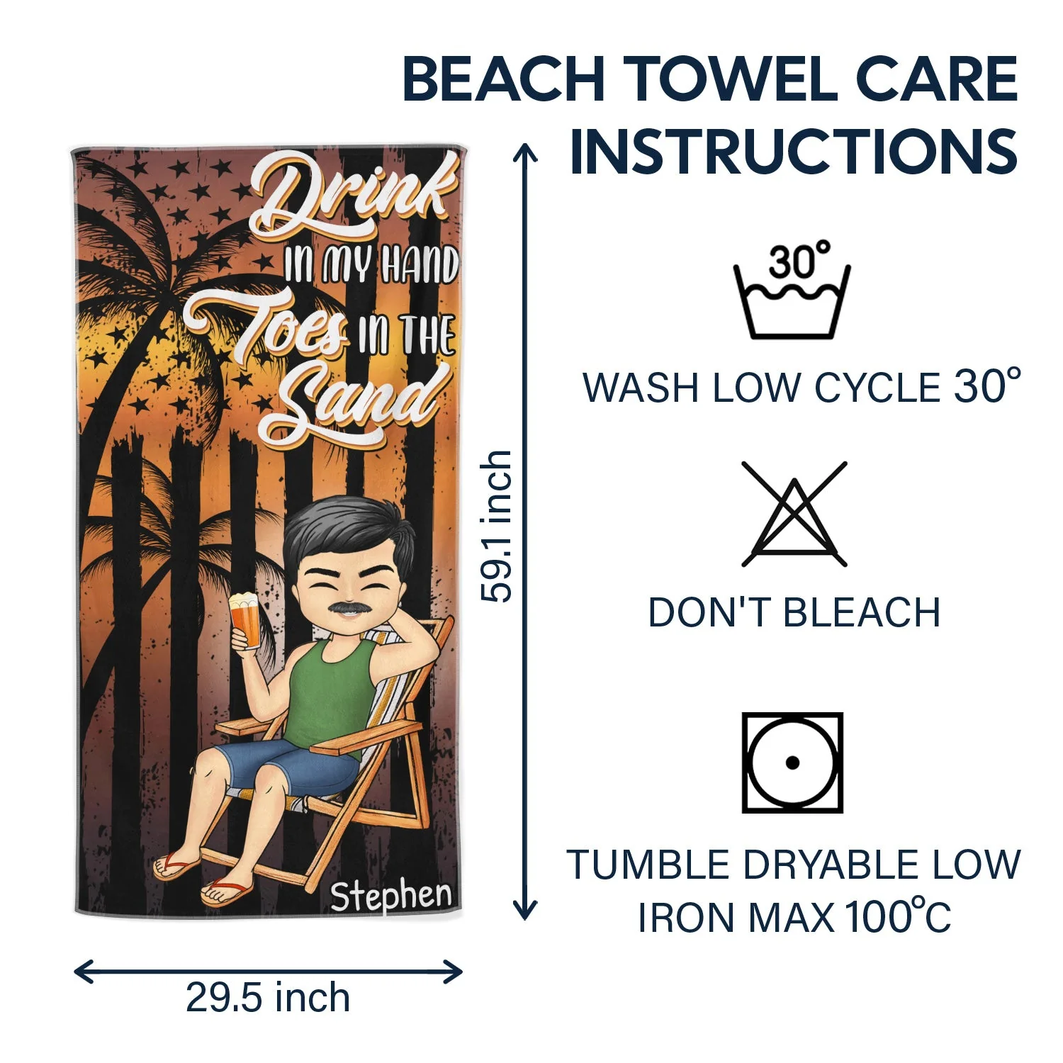 Salty Lil' Beach - Birthday, Summer Gift For Him, Her, Yourself, Girlfriend, Boyfriend, BFF Best Friends, Traveling Lovers - Personalized Custom Beach Towel - Image 6
