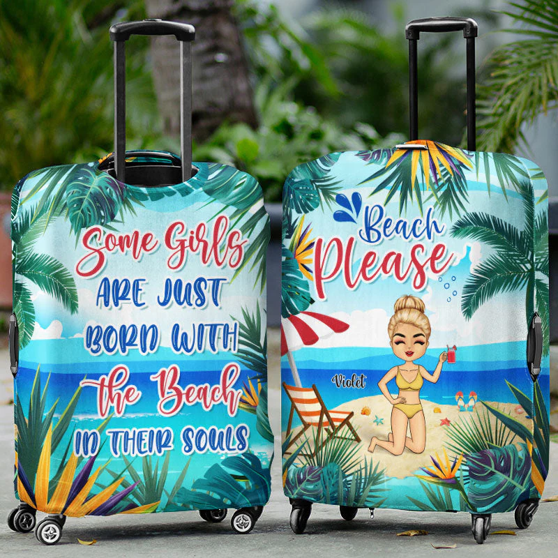 Salty Lil' Beach - Gift For Beach Lovers - Personalized Custom Luggage Cover - Image 2