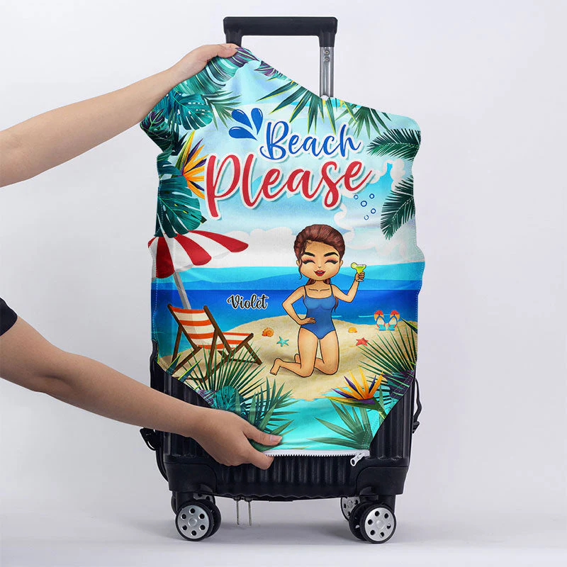 Salty Lil' Beach - Gift For Beach Lovers - Personalized Custom Luggage Cover - Image 4