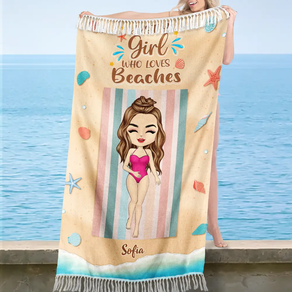 Salty Lil Beach Summer Vacation - Personalized Turkish Beach Towel - Image 2