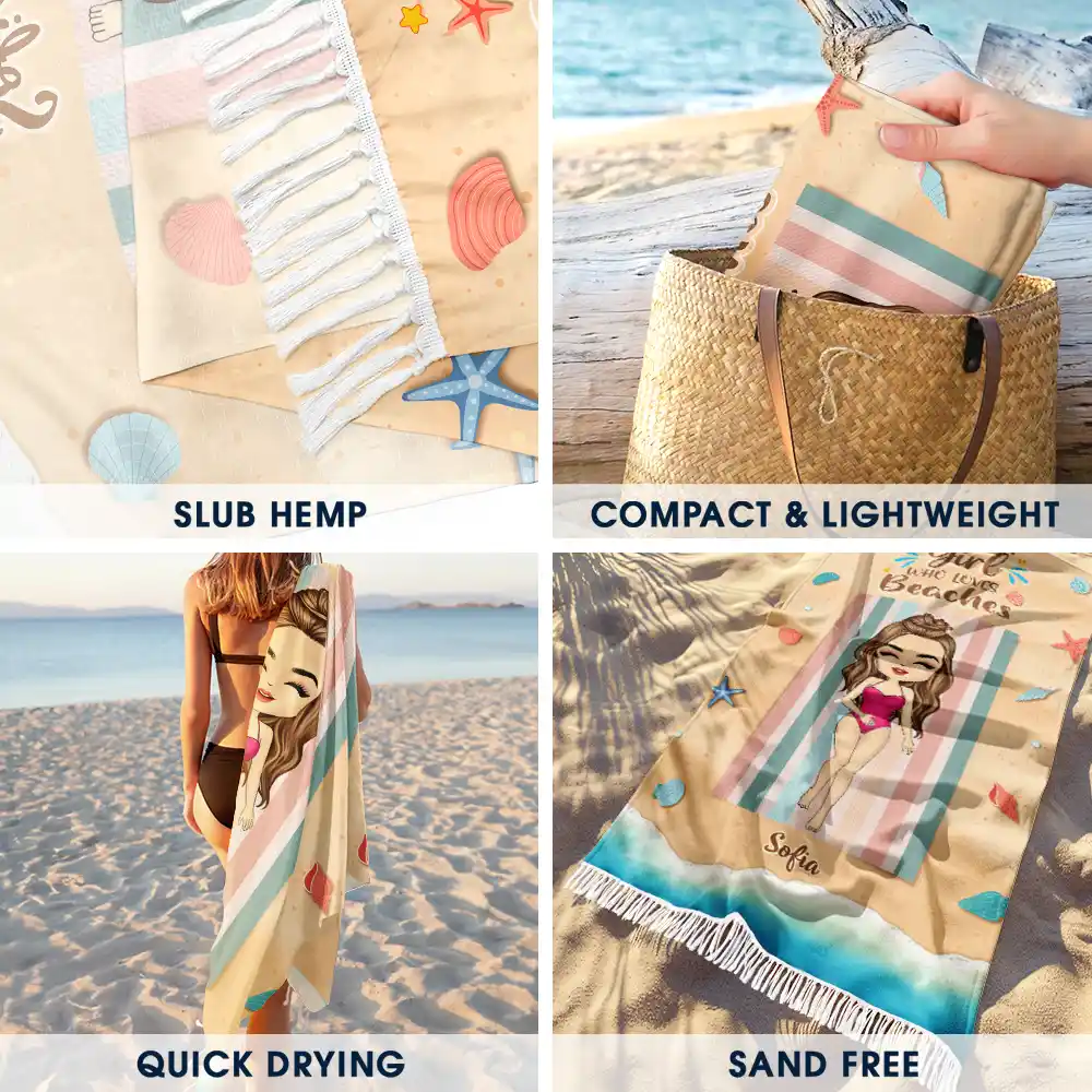 Salty Lil Beach Summer Vacation - Personalized Turkish Beach Towel - Image 3