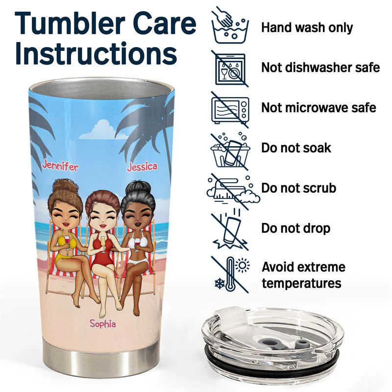 Salty Lil' Beaches Booze Bestie - Gift For Best Friend - Personalized Custom Tumbler - Image 5