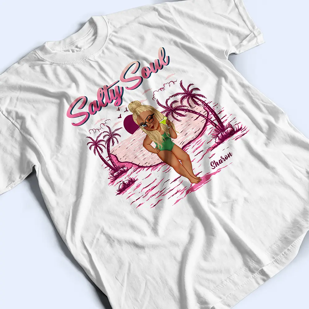 Salty Soul Summer Girl - Personalized T Shirt - Image 3