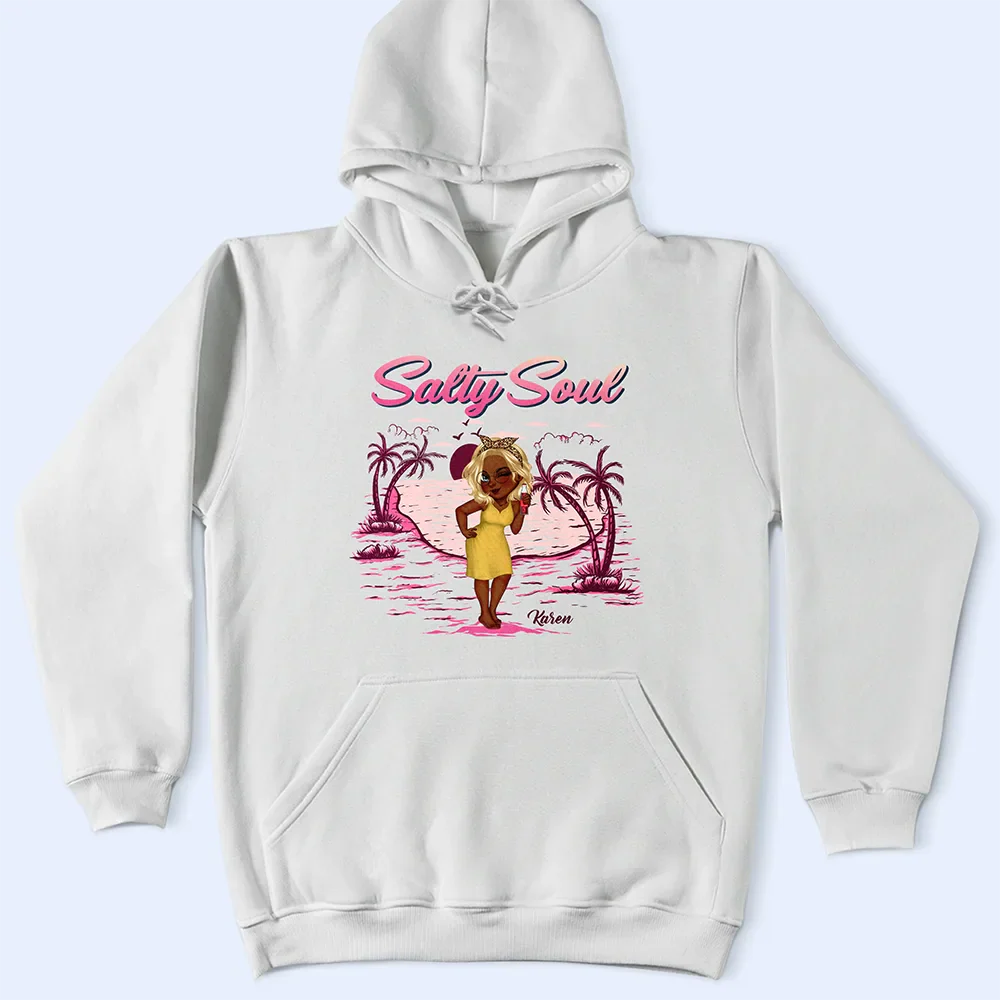 Salty Soul Summer Girl - Personalized T Shirt - Image 4