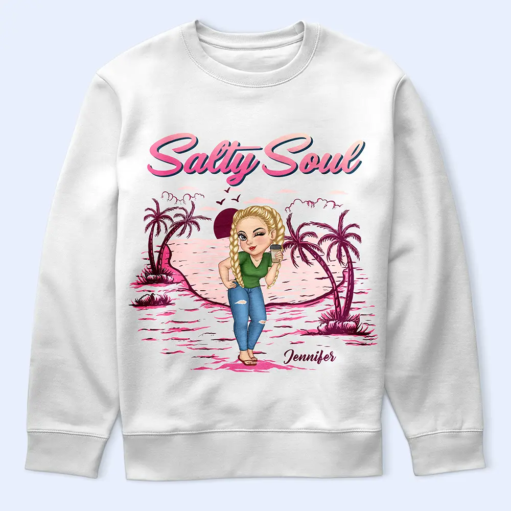 Salty Soul Summer Girl - Personalized T Shirt - Image 5