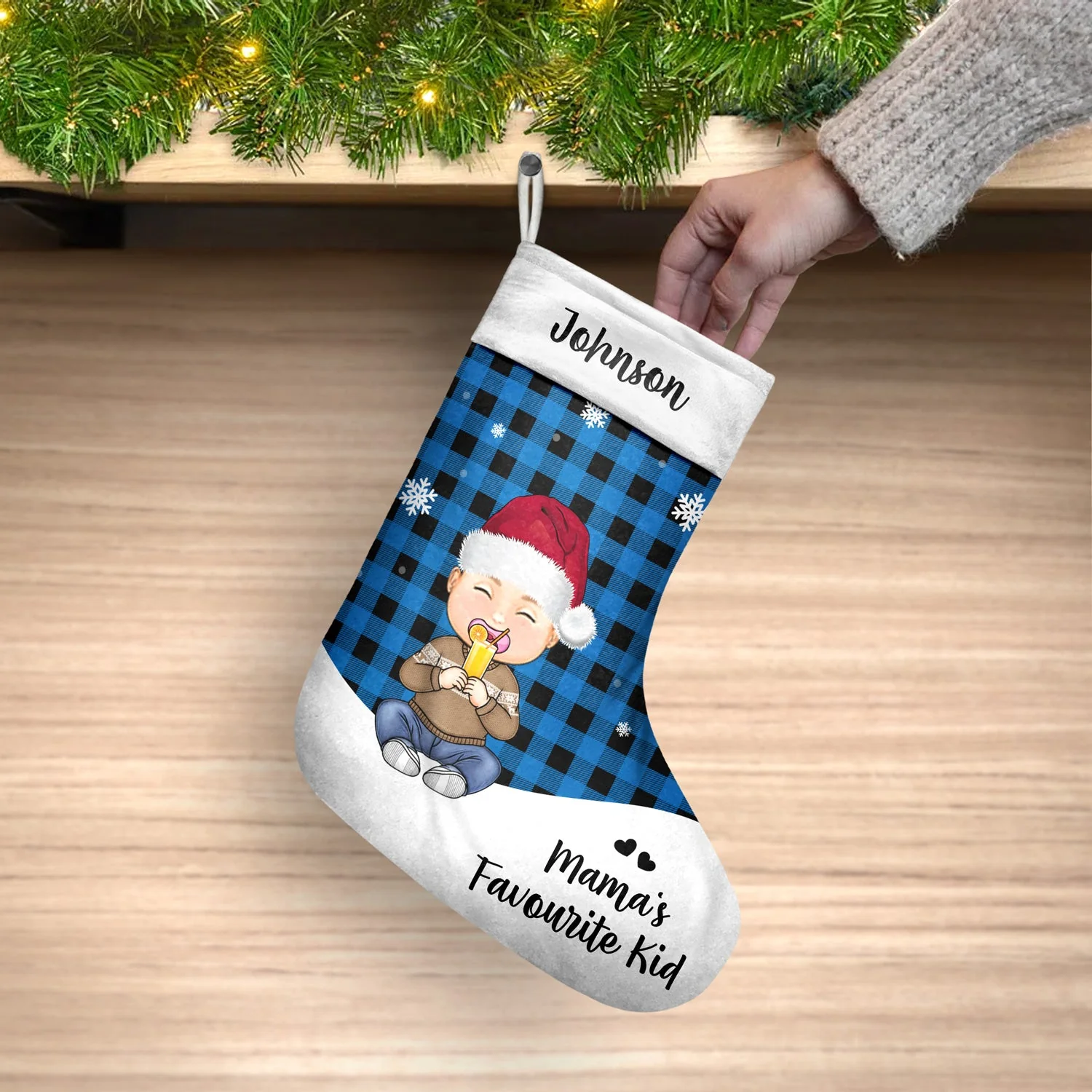 Santa's Favourite Kid - Christmas Gift For Grandkids, Children, Grandma, Grandpa - Personalized Christmas Stocking - Image 3