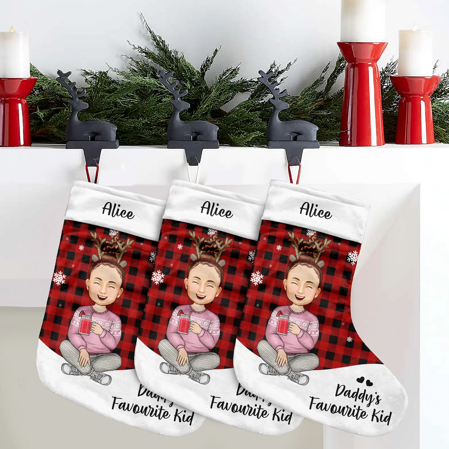 Santa's Favourite Kid - Christmas Gift For Grandkids, Children, Grandma, Grandpa - Personalized Christmas Stocking - Image 4
