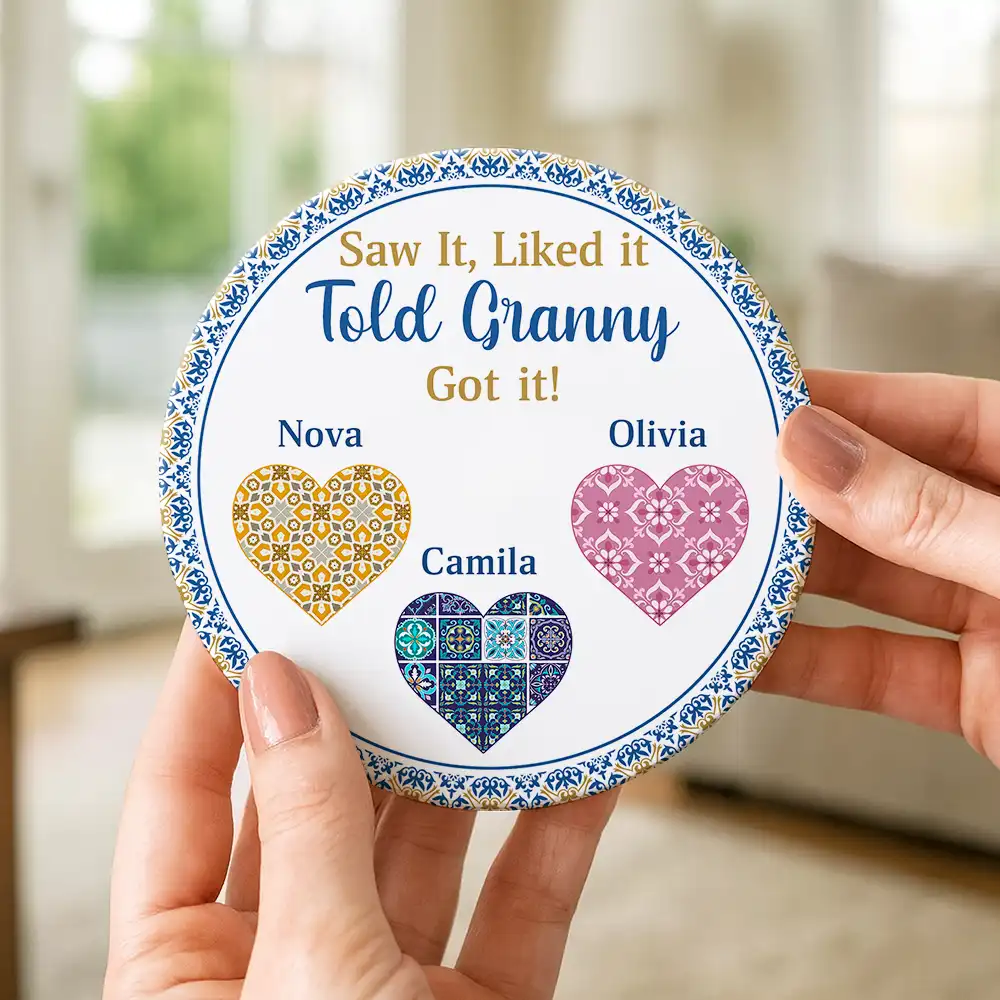 Saw It Liked It Told Grandma Got It Nana Nanny - Personalized Ceramic Coaster - Image 4