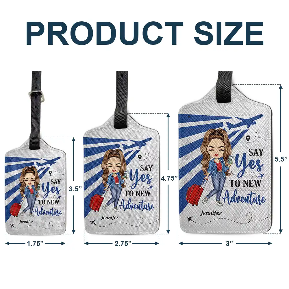 Say Yes To New Adventure - Personalized Luggage Tag - Image 5