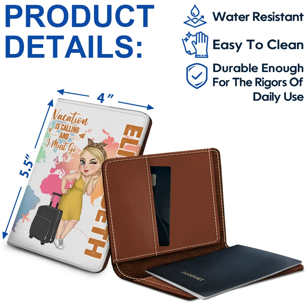 Say Yes To New Adventure Travel Lover - Personalized Passport Cover, Passport Holder - Image 4