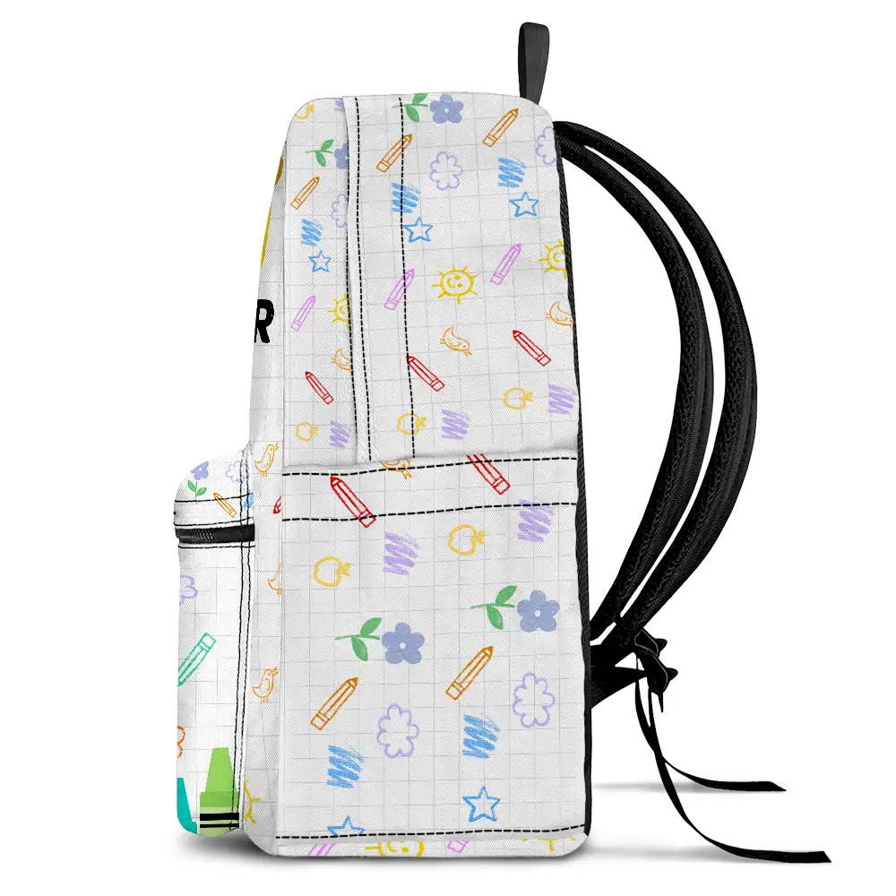 School Kid's Name - Personalized Canvas Backpack - Image 3