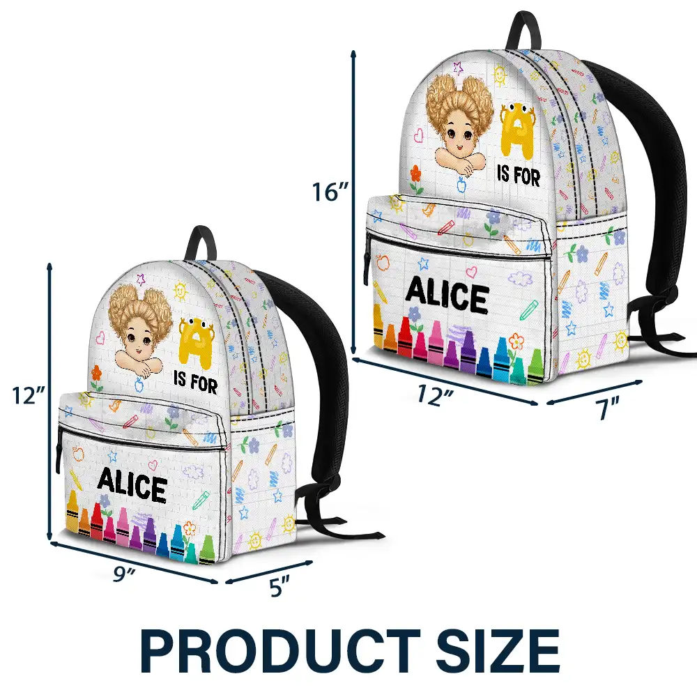 School Kid's Name - Personalized Canvas Backpack - Image 4