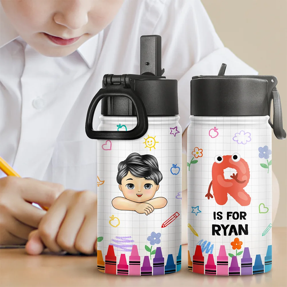 School Kid's Name - Personalized Kids Water Bottle - Image 2
