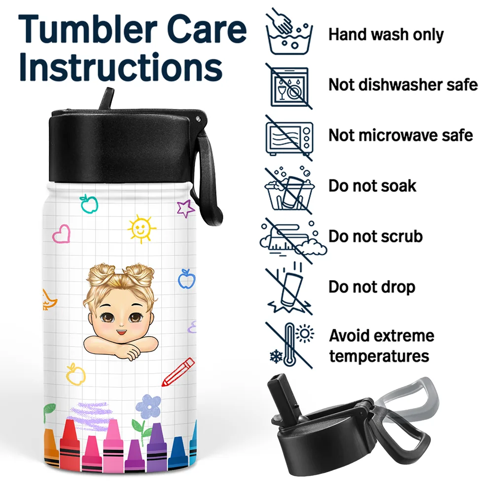 School Kid's Name - Personalized Kids Water Bottle - Image 5