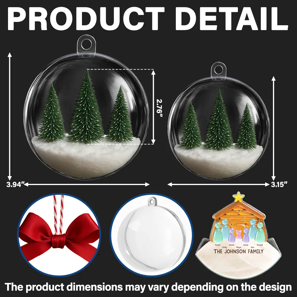 Sea Glass Family The Greatest Gift For All - Personalized 3D Acrylic Ball Ornament - Image 2