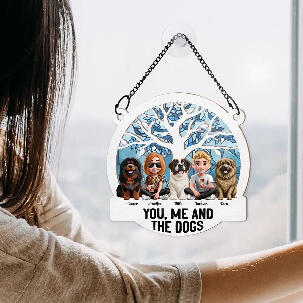 Seasons Of The Year You, Me And The Dog - Personalized Window Hanging Suncatcher Ornament - Image 4