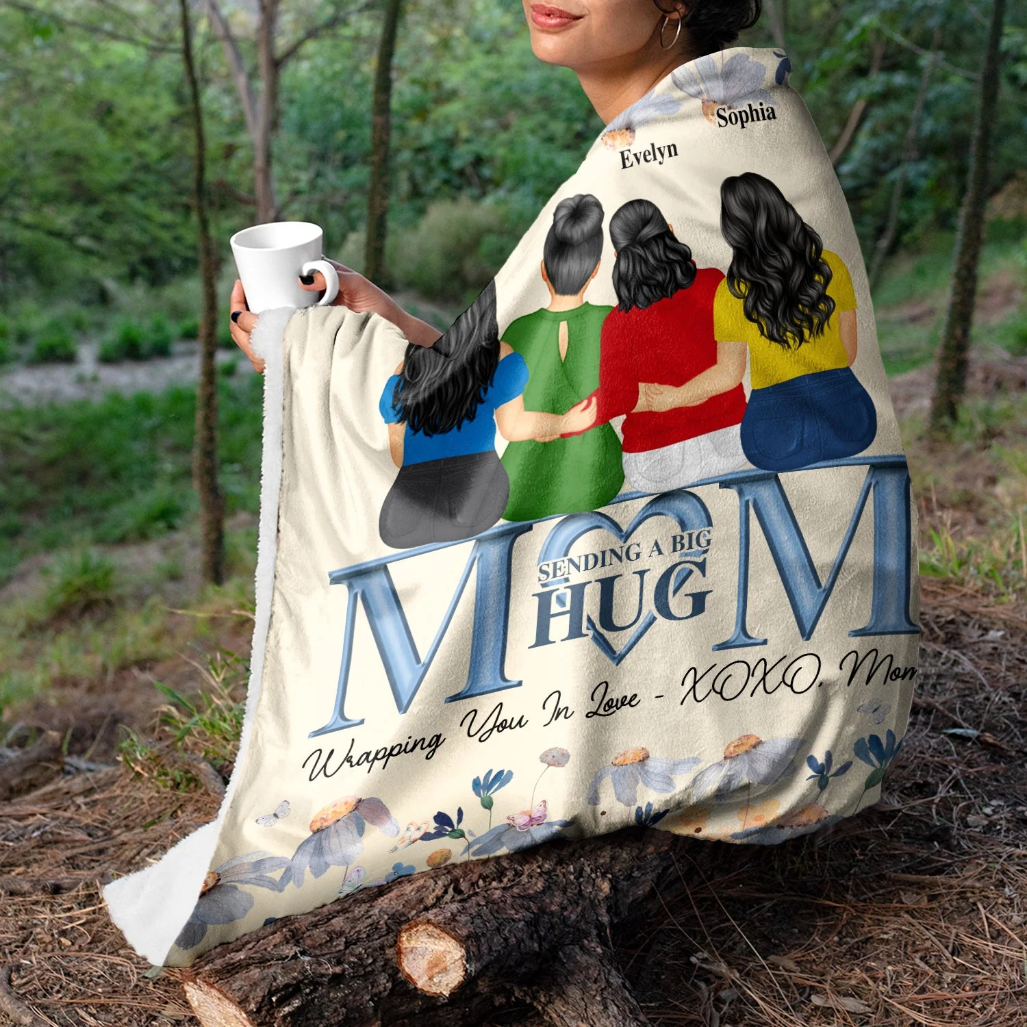 Sending A Big Hug - Gift For Daughters - Personalized Fleece Blanket - Image 3