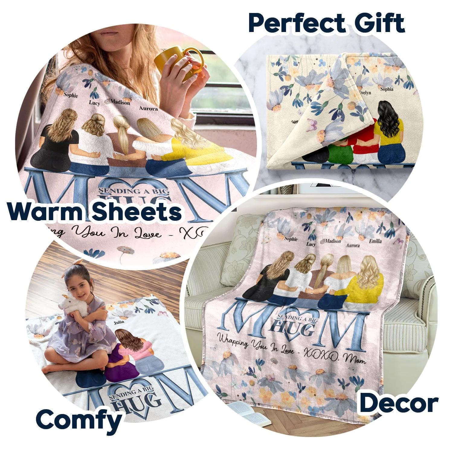 Sending A Big Hug - Gift For Daughters - Personalized Fleece Blanket - Image 5