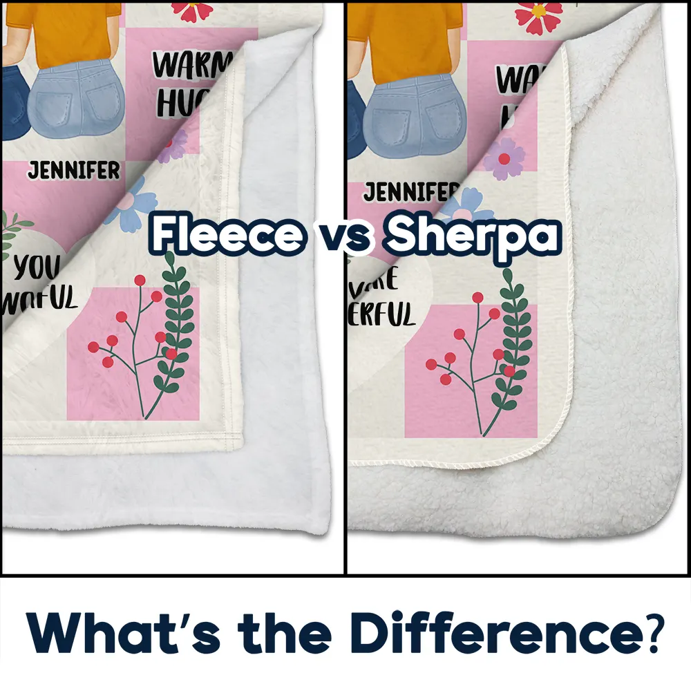 Sending You Big Hugs - Personalized Fleece Blanket, Sherpa Blanket - Image 4