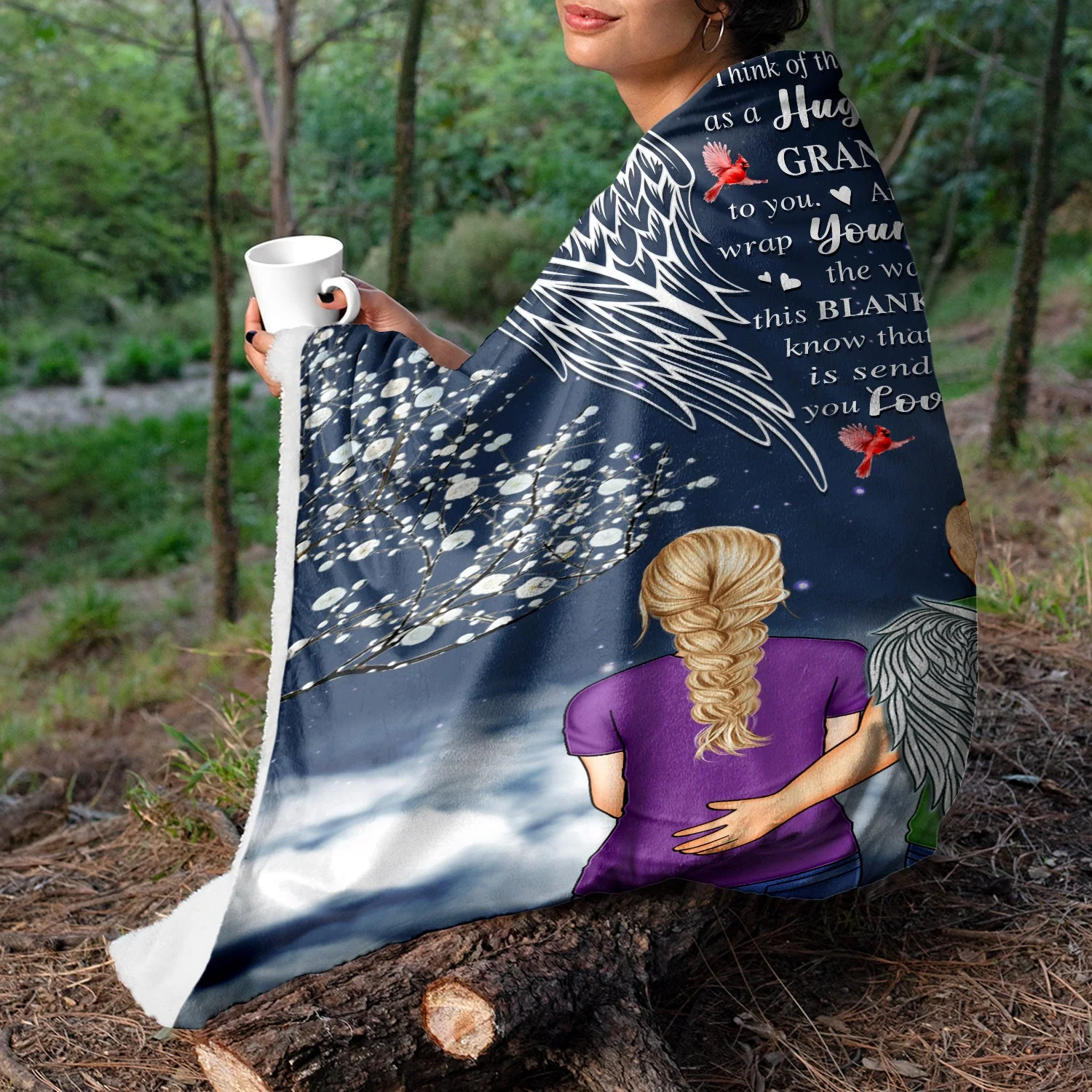 Sending You Love - Sympathy Gift To Comfort Those Grieving The Loss of A Loved One - Personalized Fleece Blanket - Image 3