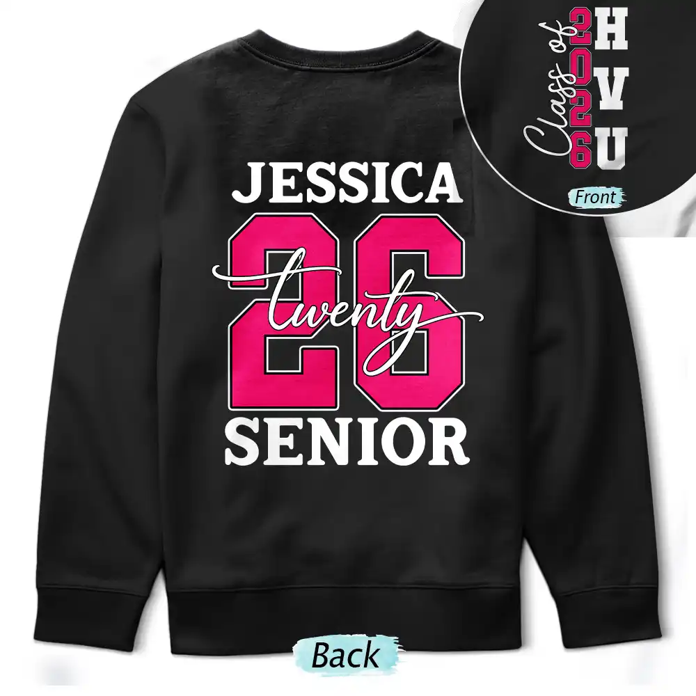 Senior Graduated With Custom Name And School Name - Personalized T Shirt - Image 6