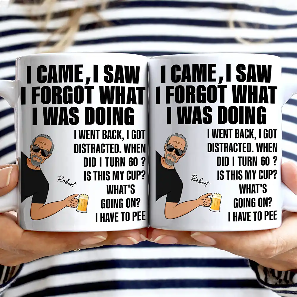 Senior Mom Dad Retired Came Saw Got Distracted When Did I Turn Old - Personalized Mug - Image 2