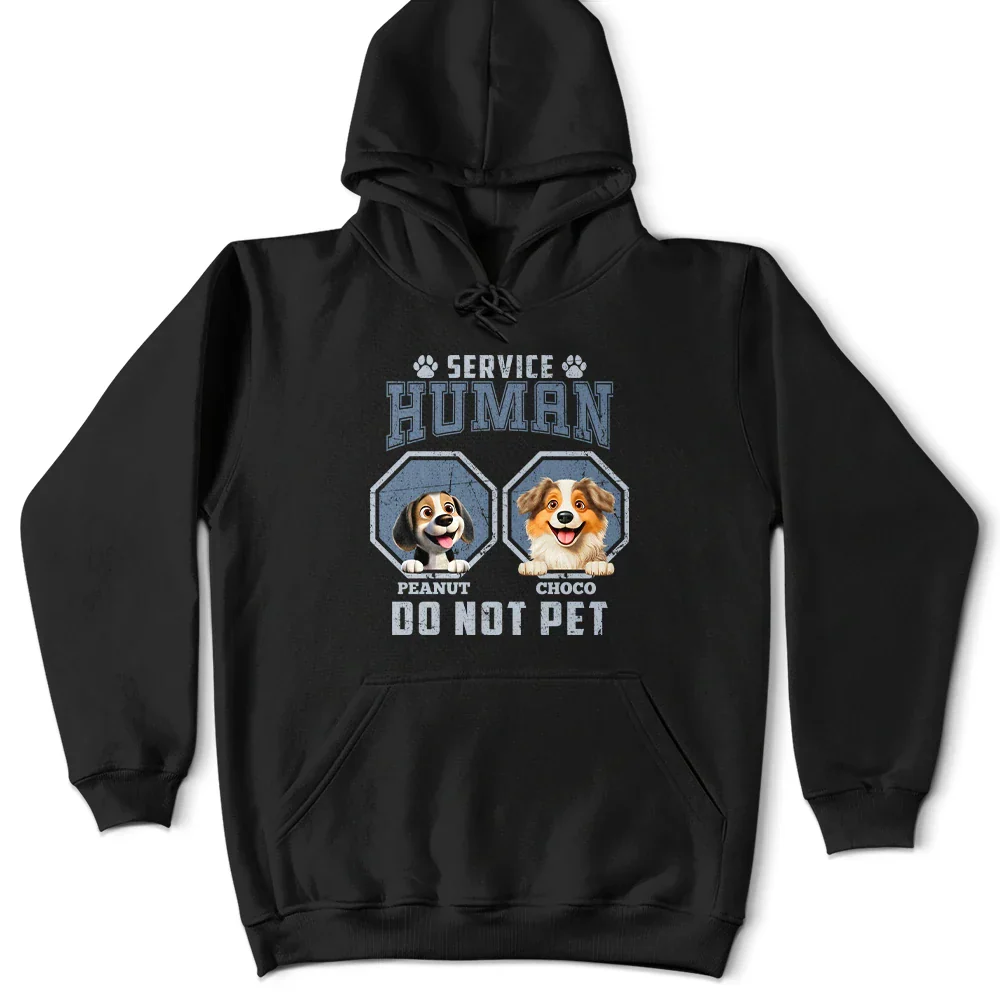 Service Human Do Not Pet 3D Effect Dog - Personalized T Shirt - Image 4
