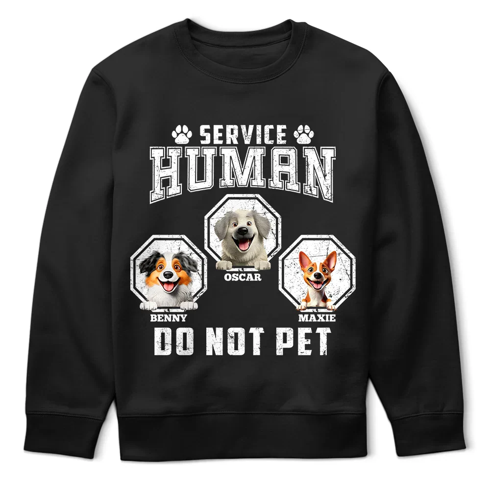 Service Human Do Not Pet 3D Effect Dog - Personalized T Shirt - Image 5