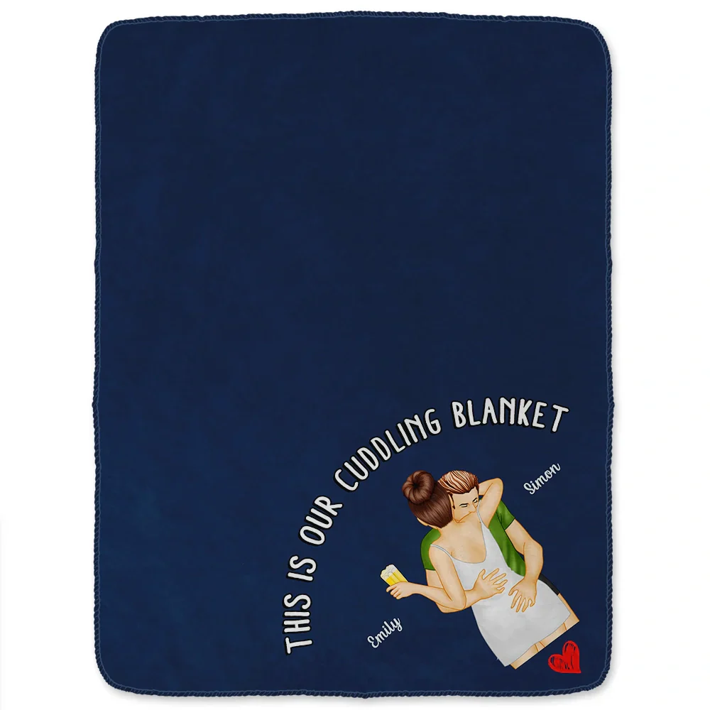 Sexy Couple Kissing Cuddling Blanket - Personalized Fleece Blanket, Sherpa Blanket - Image 2