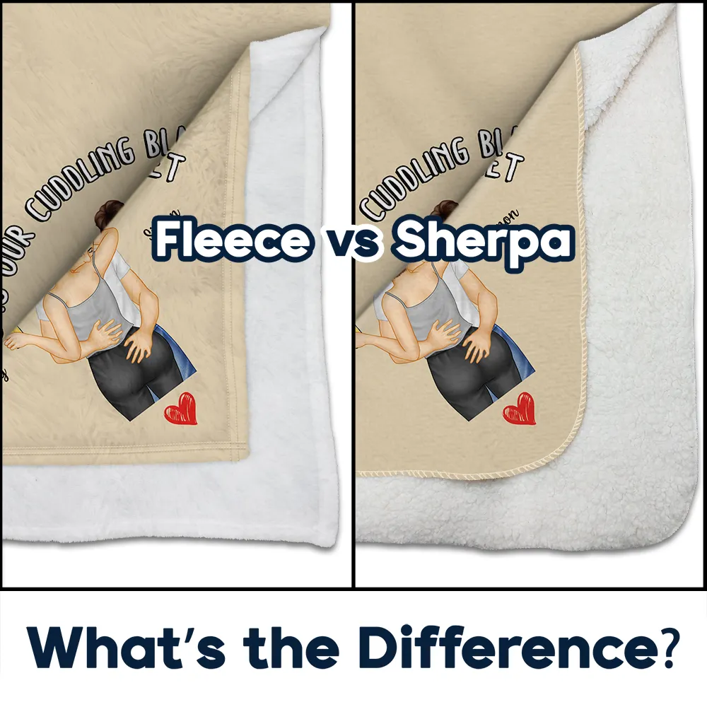 Sexy Couple Kissing Cuddling Blanket - Personalized Fleece Blanket, Sherpa Blanket - Image 4