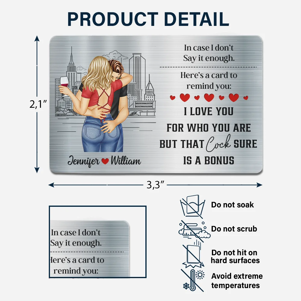 Sexy Couple You'll Find This Card In A Drawer - Personalized Aluminum Wallet Card - Image 6