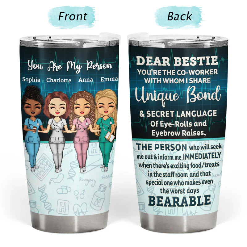 Share Unique Bond And Secret Language Nurse - BFF Bestie Gift - Personalized Custom Tumbler - Image 2