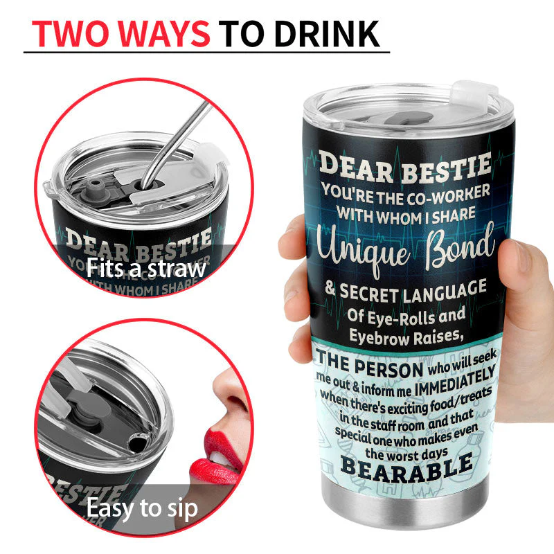 Share Unique Bond And Secret Language Nurse - BFF Bestie Gift - Personalized Custom Tumbler - Image 3