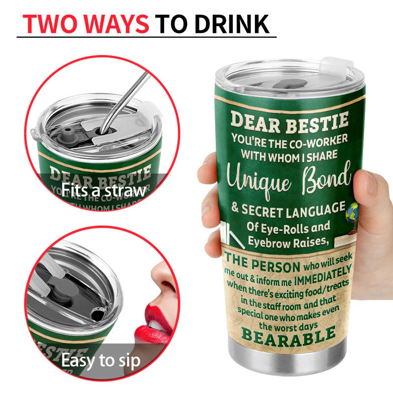 Share Unique Bond And Secret Language Teacher - BFF Bestie Gift - Personalized Custom Tumbler - Image 4