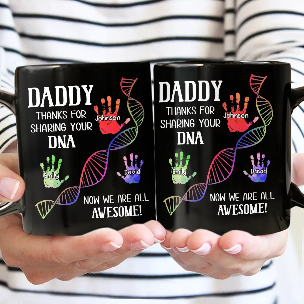 Sharing Your DNA - Personalized Black Mug - Image 2