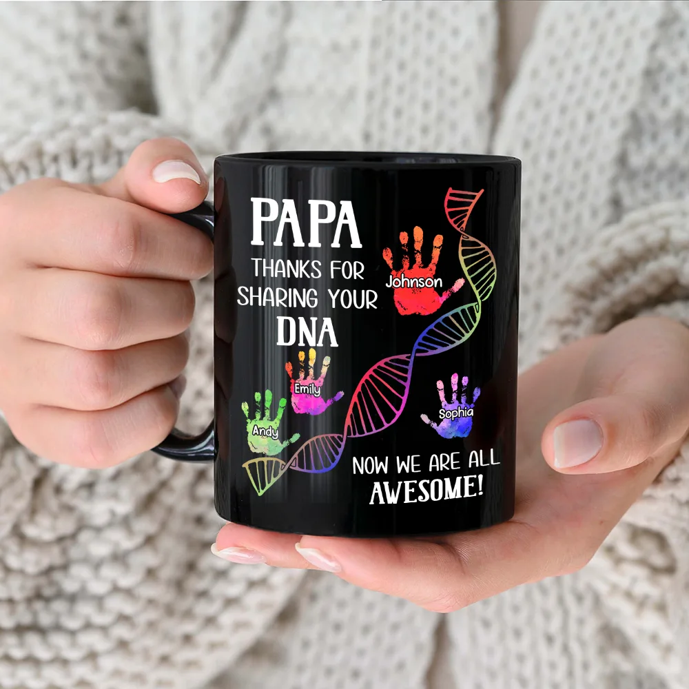 Sharing Your DNA - Personalized Black Mug - Image 3