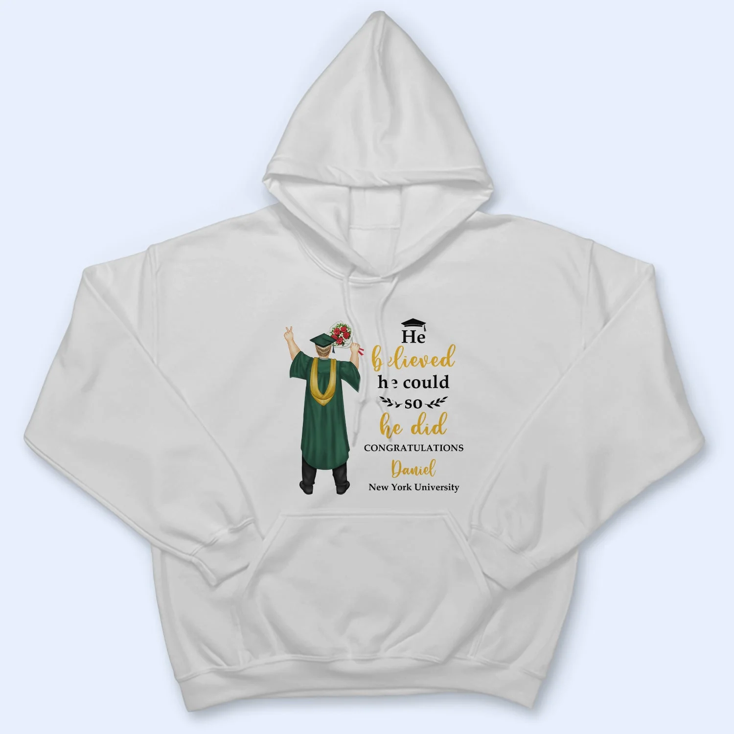 She Believed She Could - Graduation Gift, Gift For Friends - Personalized T Shirt - Image 4