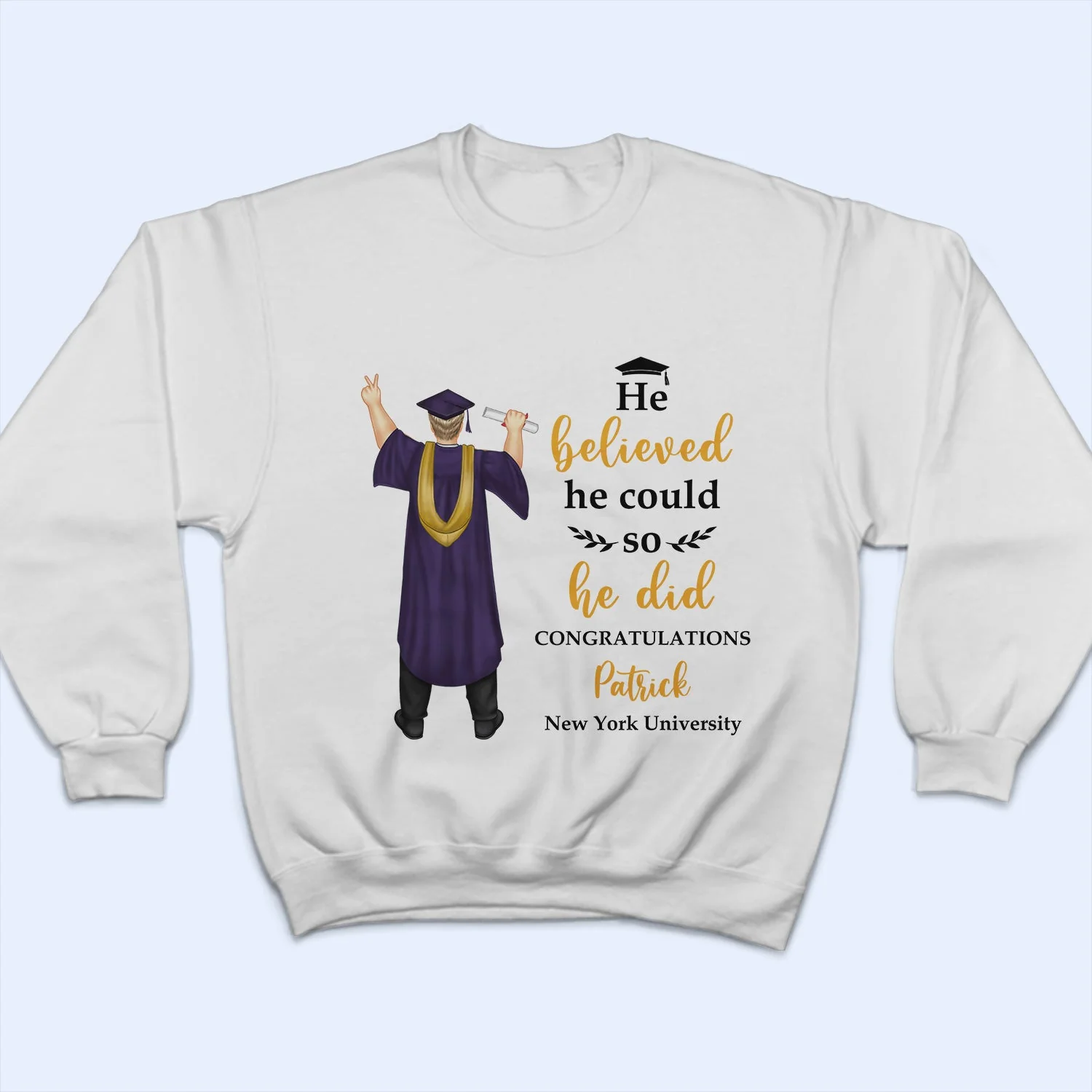 She Believed She Could - Graduation Gift, Gift For Friends - Personalized T Shirt - Image 5