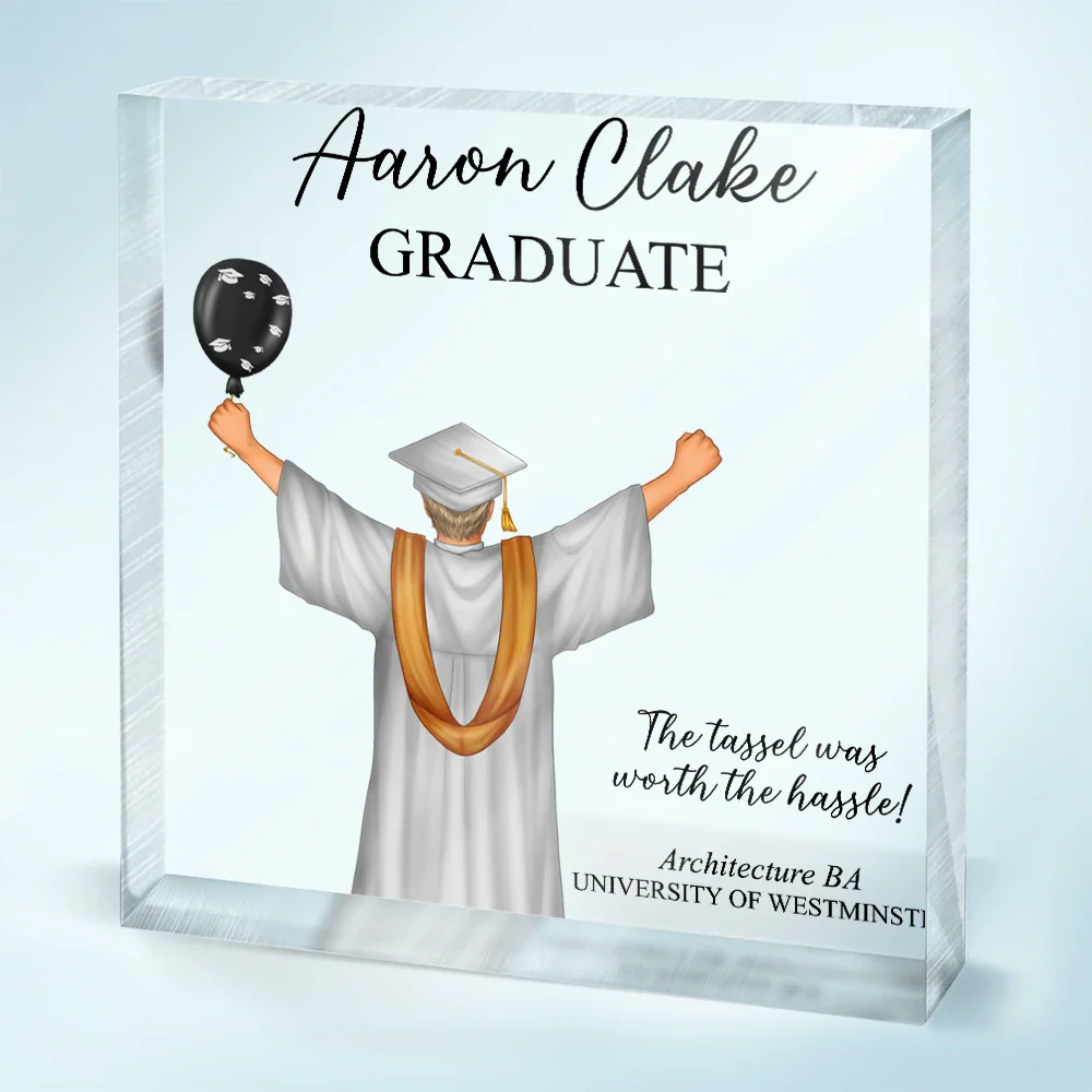 She Believed She Could - Personalized Square Shaped Acrylic Plaque - Image 2