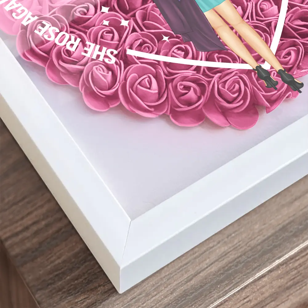 She Rose Against All Odds - Personalized Flower Shadow Box - Image 4