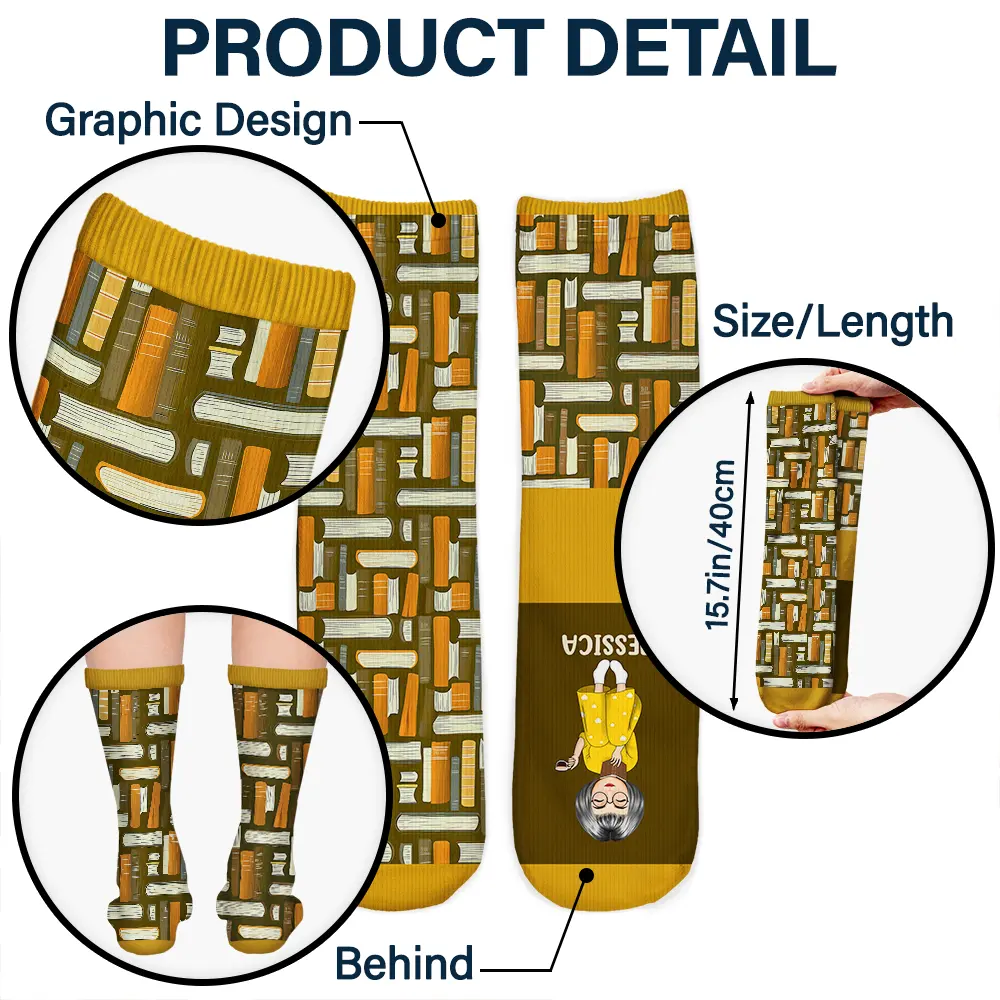 Shhh I'm Reading - Personalized Socks - Image 5