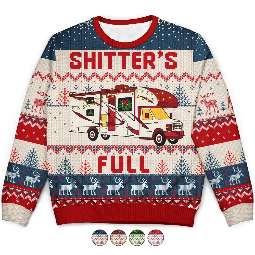 Shitter's Full Camping Lover - Personalized Unisex Ugly Sweater
