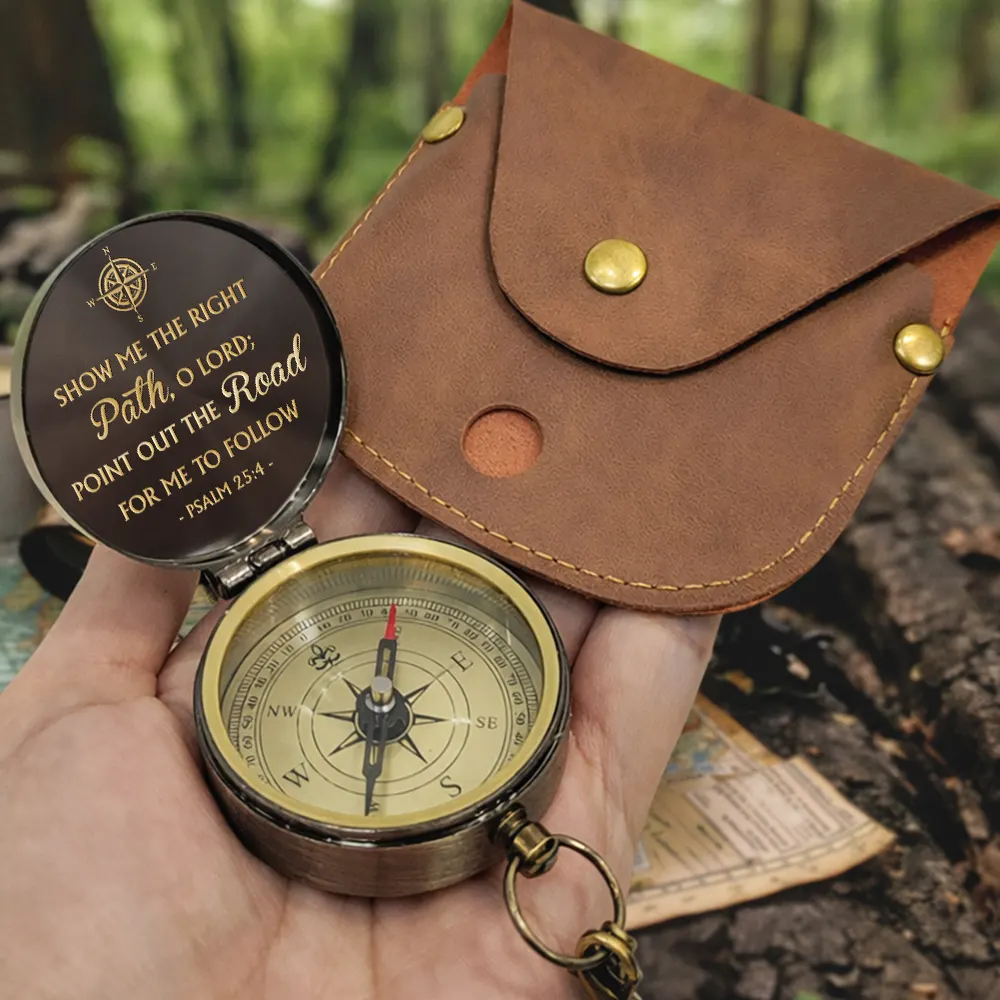 Show Me The Right Path - Personalized Engraved Brass Compass - Image 4