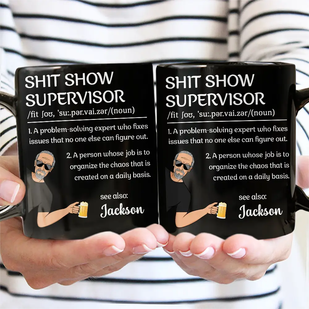 Show Supervisor Expert Who Fixes Issues Senior Mom Dad Retired - Personalized Mug - Image 3