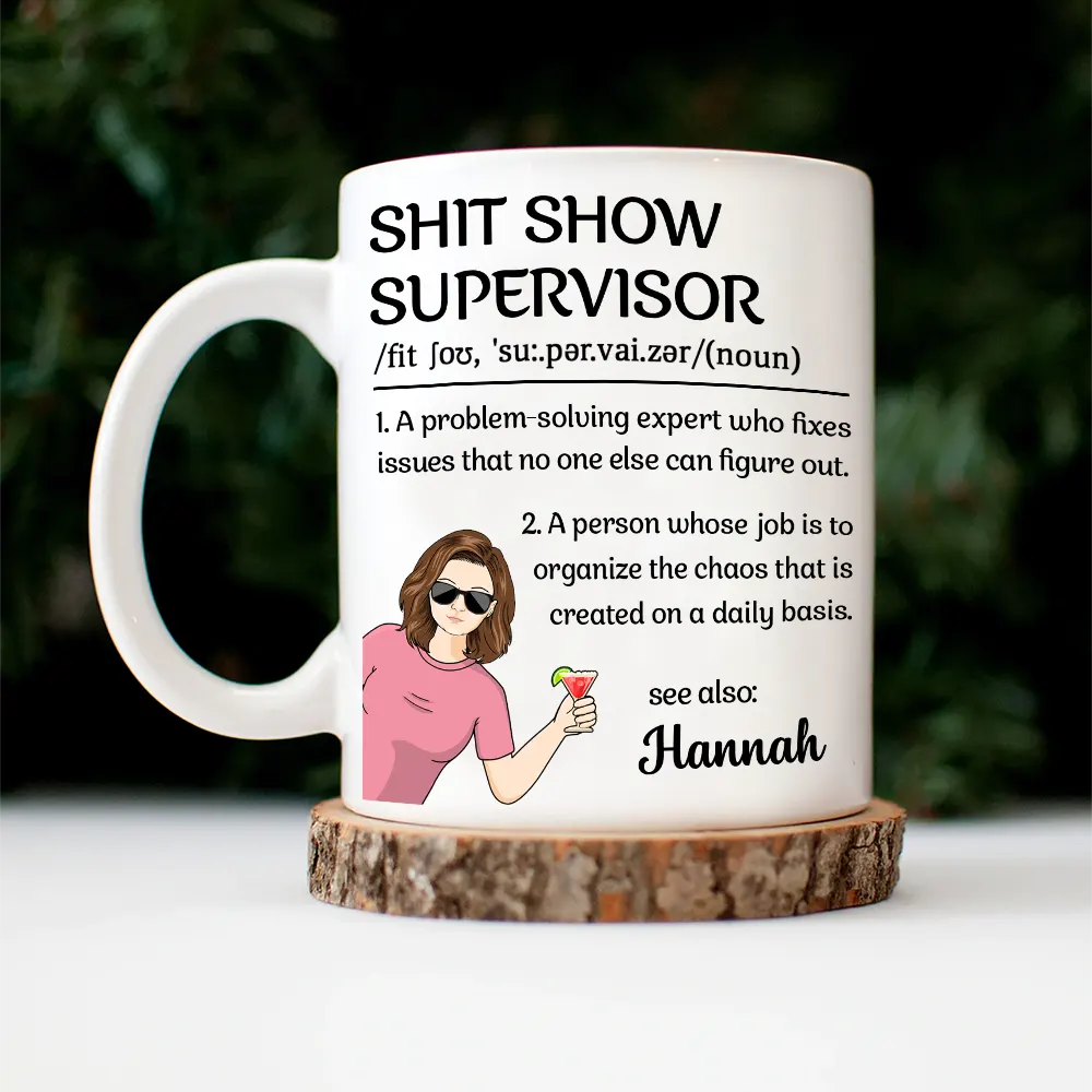 Show Supervisor Expert Who Fixes Issues Senior Mom Dad Retired - Personalized Mug - Image 4