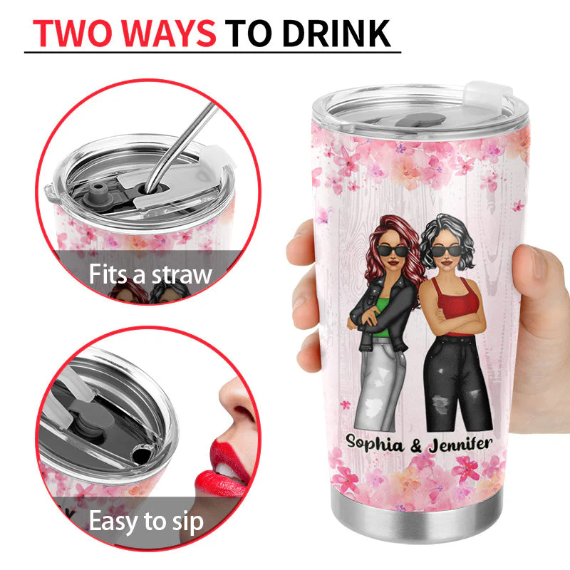 Sibling Apparently We're Trouble - Personalized Custom Tumbler - Image 4