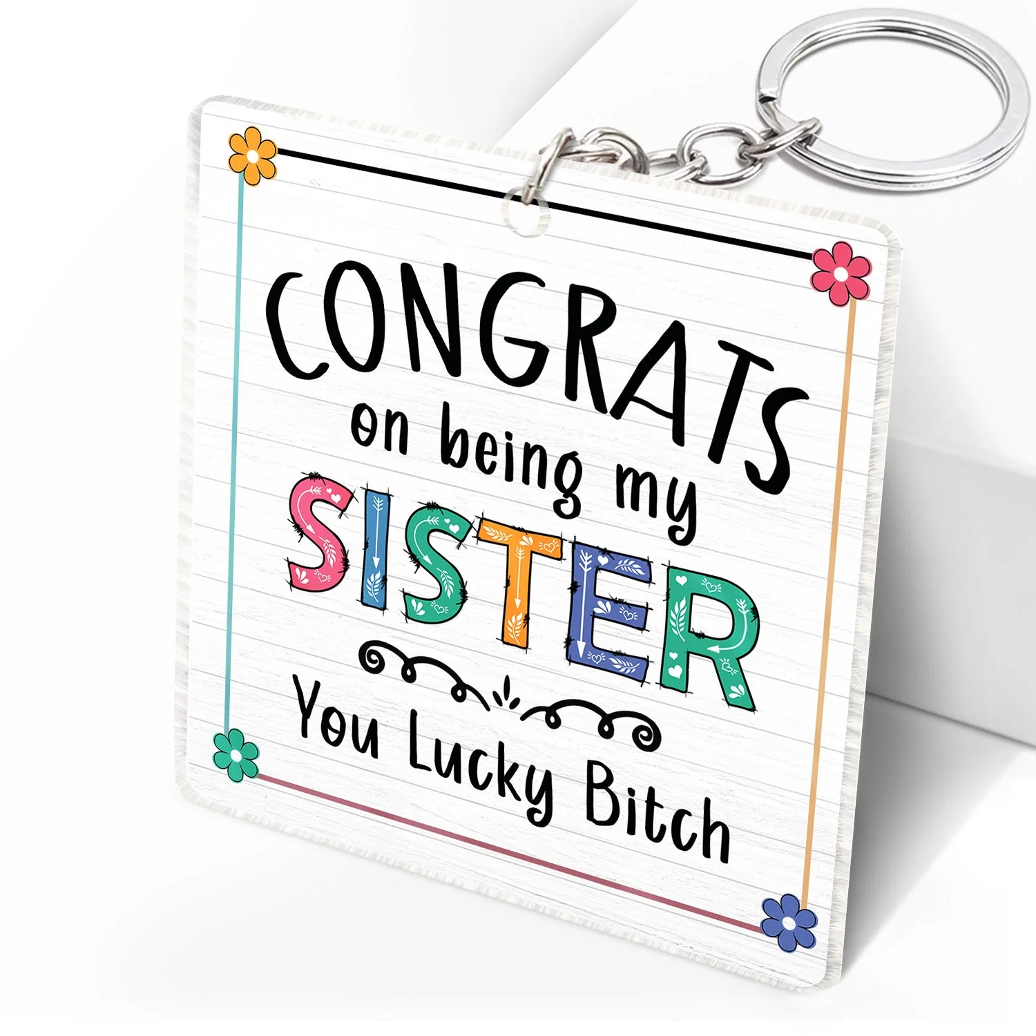 Sibling Congrats On Being My Brother - Gift For Sibling - Personalized Acrylic Keychain - Image 2