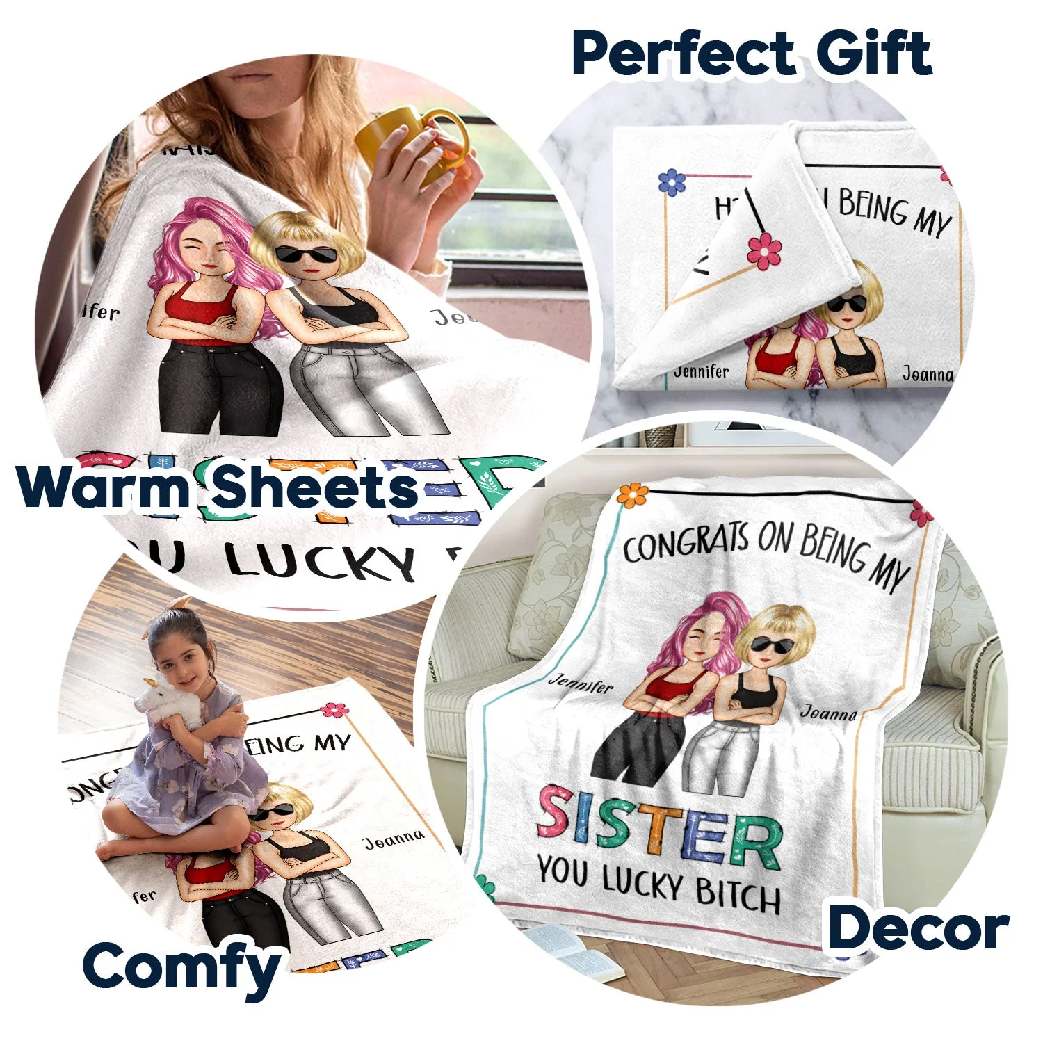 Sibling Congrats On Being My Brother - Gift For Sibling - Personalized Fleece Blanket - Image 5