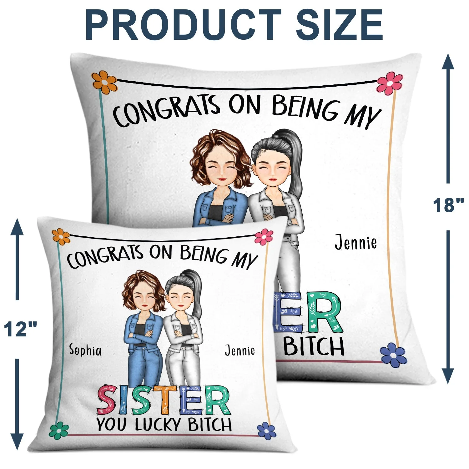 Sibling Congrats On Being My Brother - Gift For Sibling - Personalized Pillow - Image 4